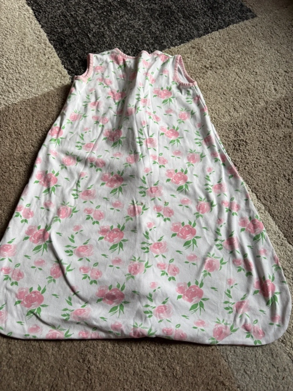 Mama Cheetah Baby Sleep Sack - Pink Floral Zippered Sleep Sack- Large 12-18 mths